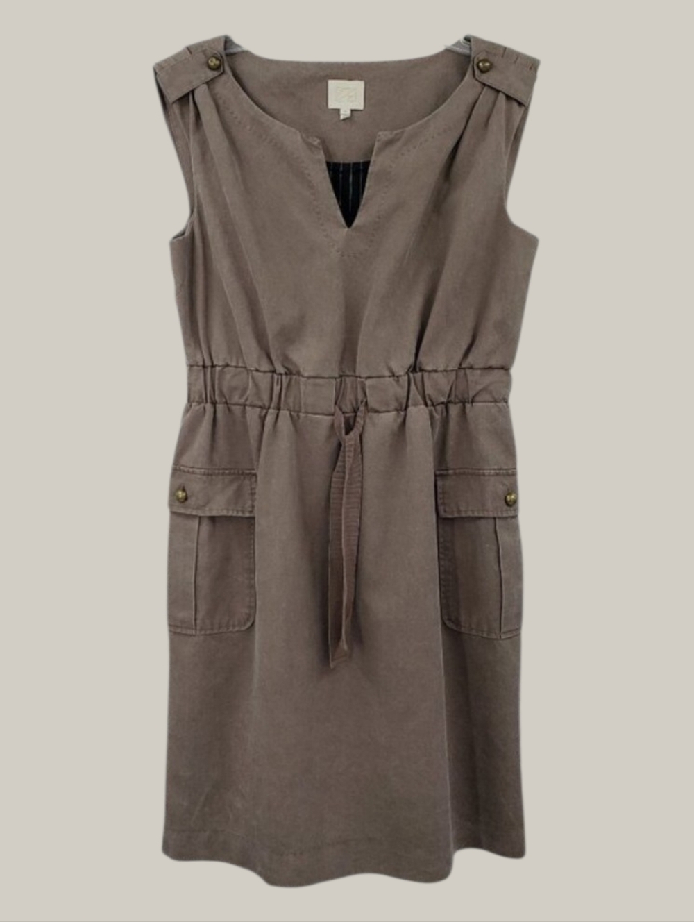 Urban Outfitters Cargo Dress Size S Army Green Tencel Blend Sleeveless Utility